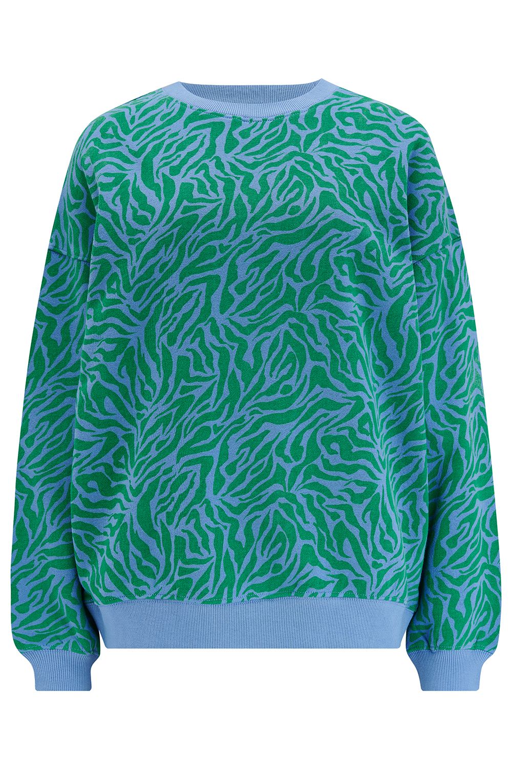 Eadie Sweatshirt - Green / Blue Wild Animal by Sugarhill Brighton