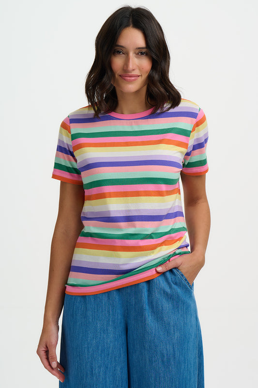 Sugarhill Brighton Maggie Candy Stripe Organic Cotton T-Shirt