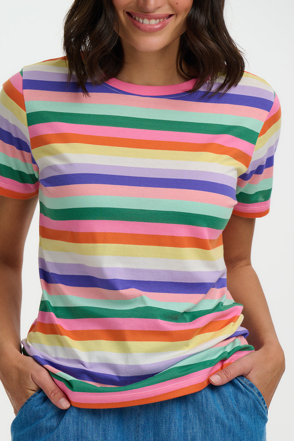 Sugarhill Brighton Maggie Candy Stripe Organic Cotton T-Shirt