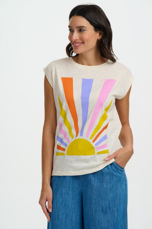 Sugarhill Brighton Chrissy Rainbow Rays Relaxed Tank